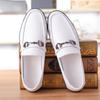 Spring Soft Leather Men's Business Casual Slip-On Shoes with British Fashion Summer Style