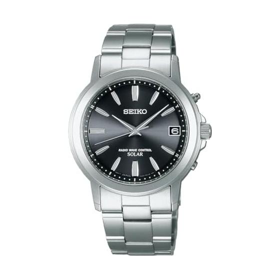 [Часы Seiko] SEIKO SELECTION SBTM169 Мужские Часы Солнечные Радиоуправляемые Модифицированный Календарь Даты Черный Циферблат Серебристый Сапфировое Стекло Нержавеющая Сталь 10 ATM Водонепроницаемость