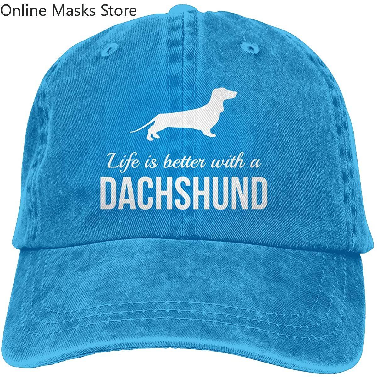 Винтажная бейсболка унисекс, регулируемая шляпа унисекс с таксой для женщин, классическая хлопковая джинсовая кепка дальнобойщика One Size