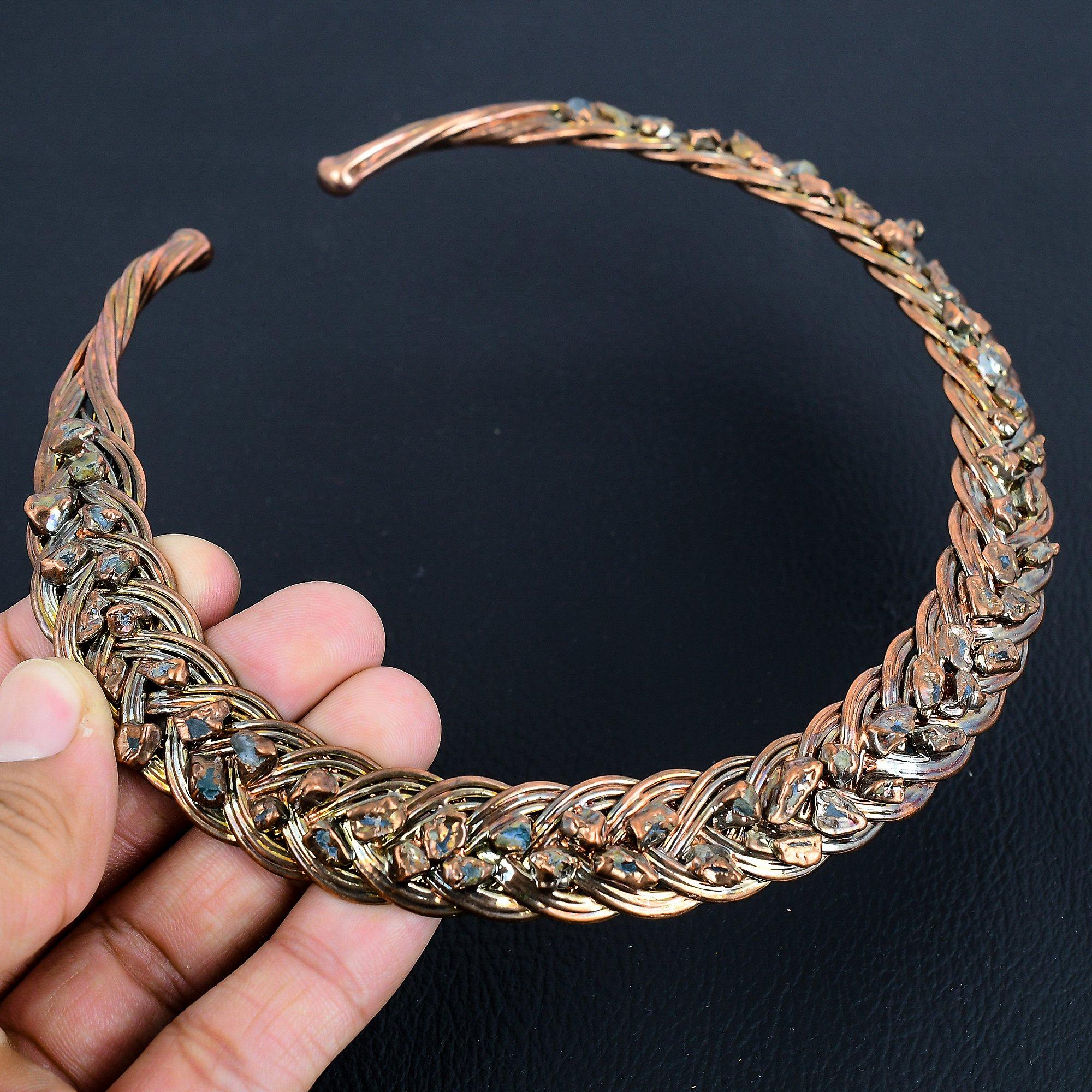 

Аквамарин драгоценный камень медная проволока обертка ювелирные изделия ожерелье ручной работы для свадебного подарка Adjustable синий