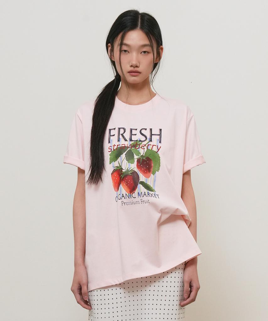 GENERALIDEA Food Market Artwork Short Sleeve T-Shirt [Pink] / Gf2Lts541