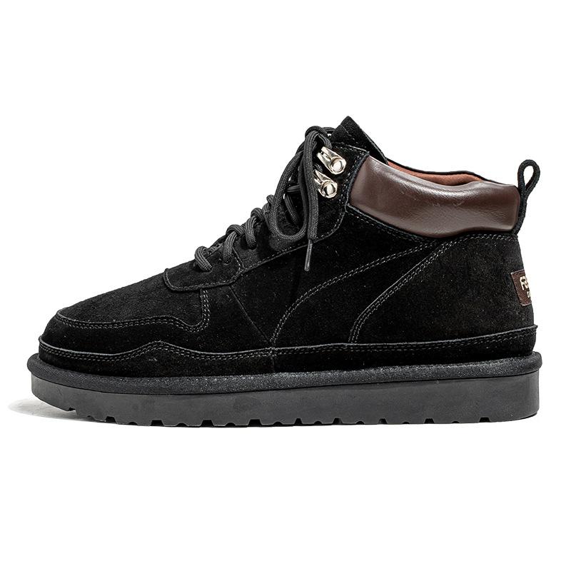 

3128-Новые зимние сапоги флисовые утолщенные универсальные на толстой подошве большие хлопковые ботинки теплая меховая британская обувь Мартин 44