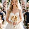 Wedding Portrait Flowers 23 x 18 Artificial Hand Flowers with Ribbon Handle for Ceremony and Styling Scenes