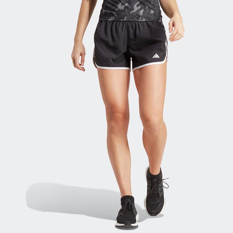 Adidas Three-Stripe Elastic Waist Sports Shorts Women Bottoms Black IC5184