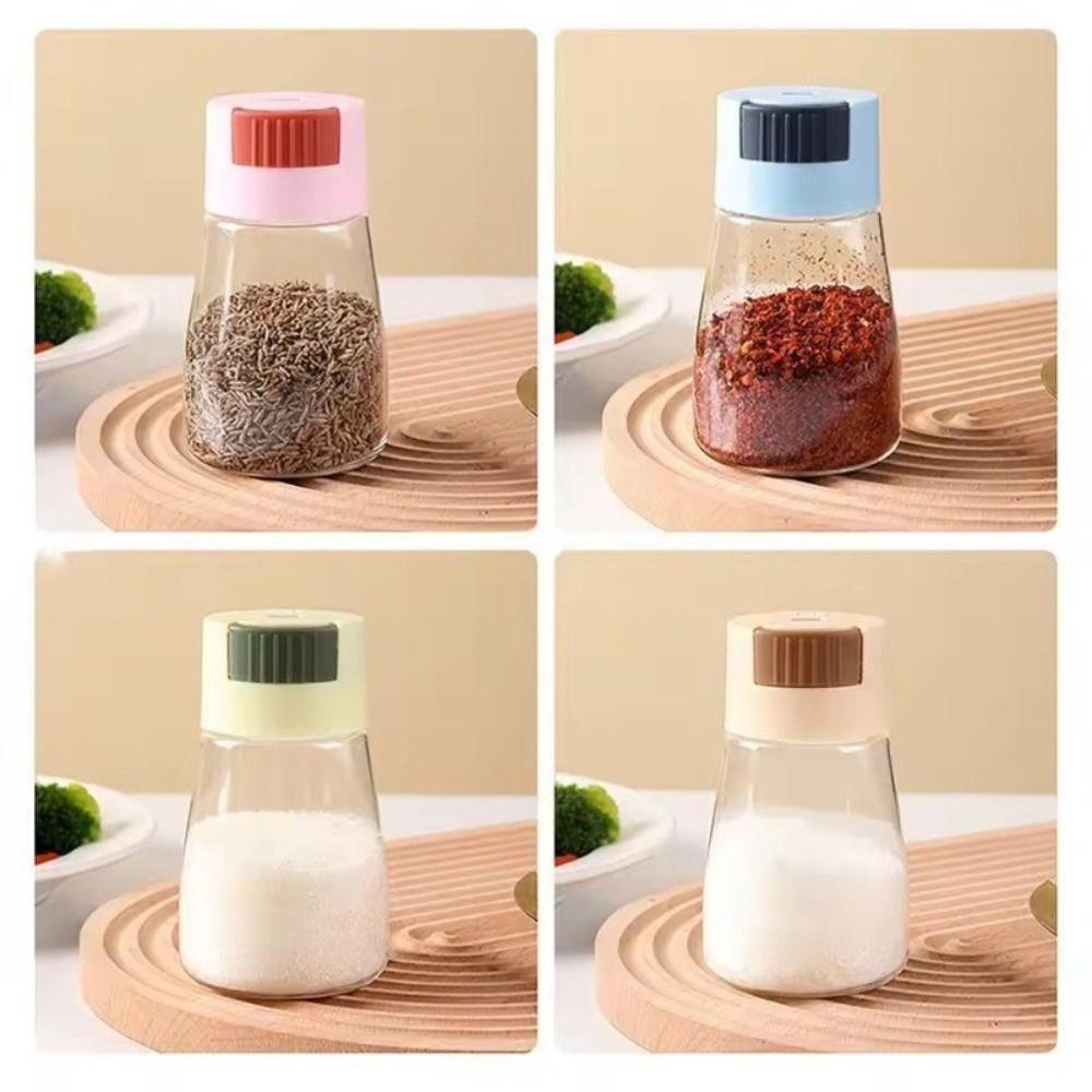 Quantitative Picnic BBQ Salt Container Press-type Spice Jars Portable Seasoning Box  Kitchen Gadget