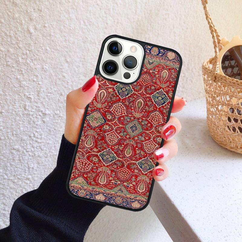 Persian Carpet Floral Pattern Phone Case for iPhone 17 Air 16 Coque 15 14 12 13 PLUS 11 PRO MAX Back Cover Fundas
