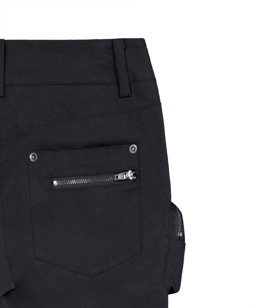 ROCKCAKE Shirring Pocket Flare Pants - Black