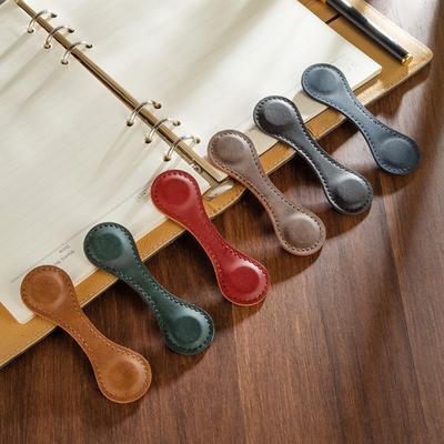 Leather Magnetic Bookmark Retro Literary Style Laser-Engraved Bookmark Stationery for Handwritten Journals Magnetic Bookmark