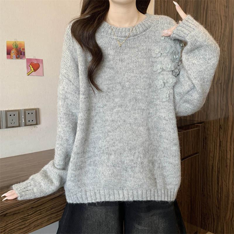 Sweater for Women Autumn Winter Thickened Warm Knitted Stretchy Long Sleeve Tops