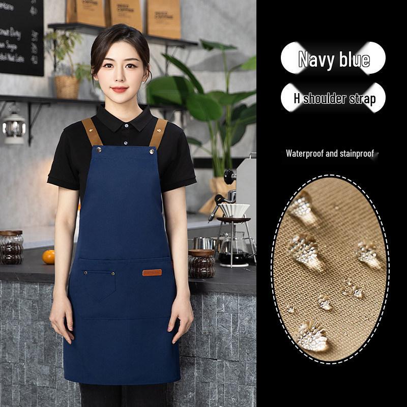 Waterproof Pure Cotton Kitchen Apron for Men & Women - Oil-Proof, Catering, Custom Logo