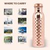 Copperware Accu Copper Bottle, 950 Ml, 1 Piece, Copper | Leak Proof | Eco-Friendly | Office Bottle | Gym Bottle | Yoga Bottle | Home | Kitchen