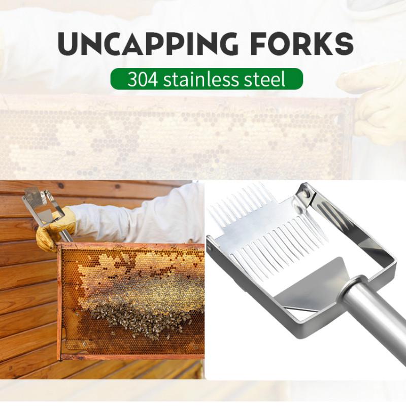 Wooden/Metal Handle Needle Honey Knife Sparse Shovel Cutter Honey Scraper Bee Shovel Comb Uncapping Fork Beekeeping Tools