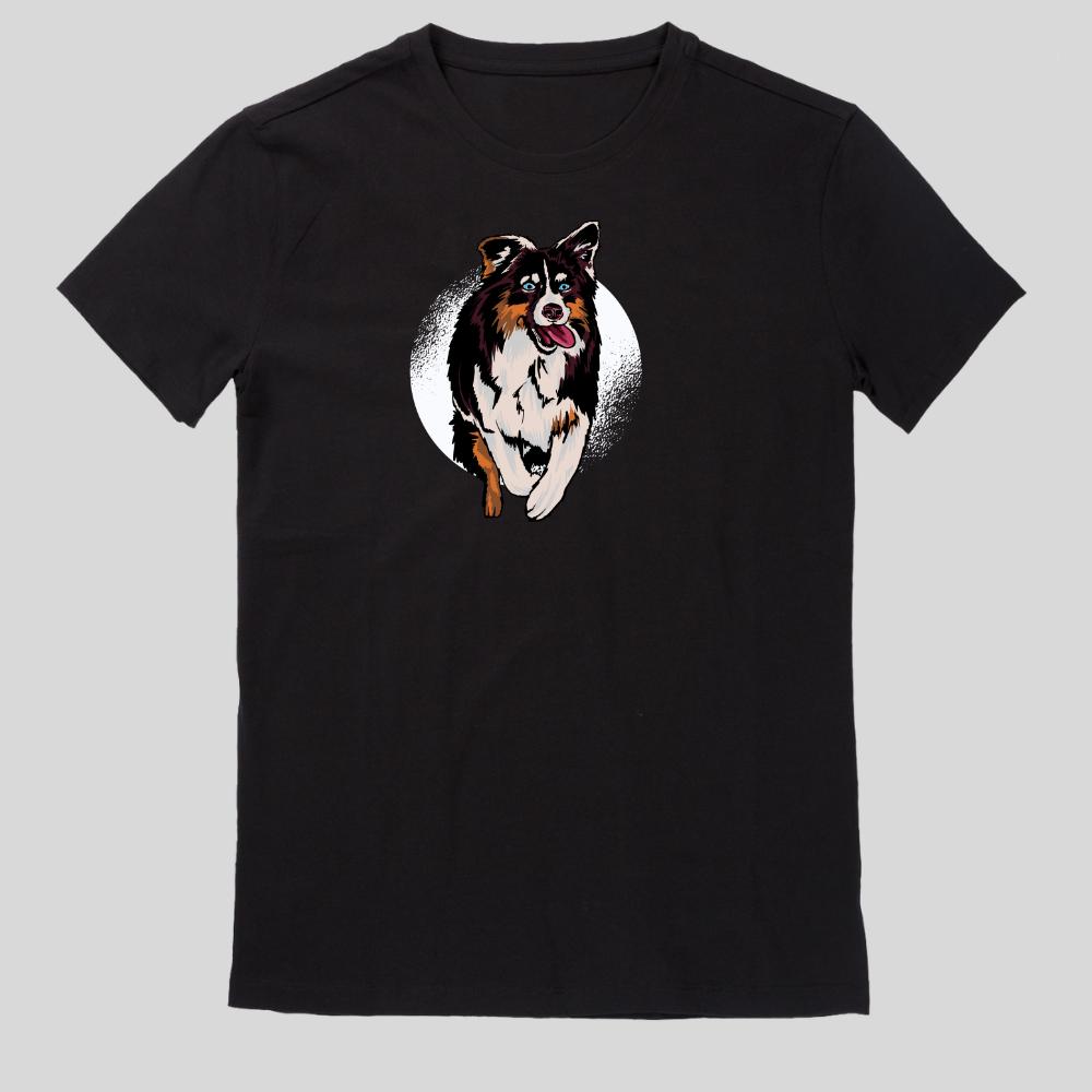 Australian shepherd jumping t-shirt XXXL