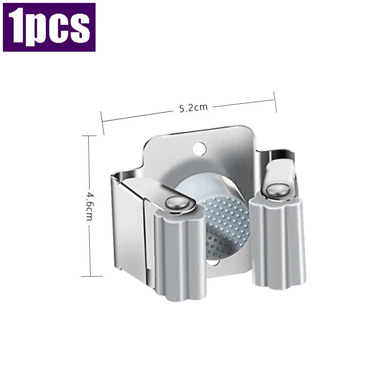 

Stainless Steel Mop Clip Holder Wall Mounted Mop Brush Broom Hanger Fixed Rack Kitchen Bathroom Organizer Shelf Hook Accessories