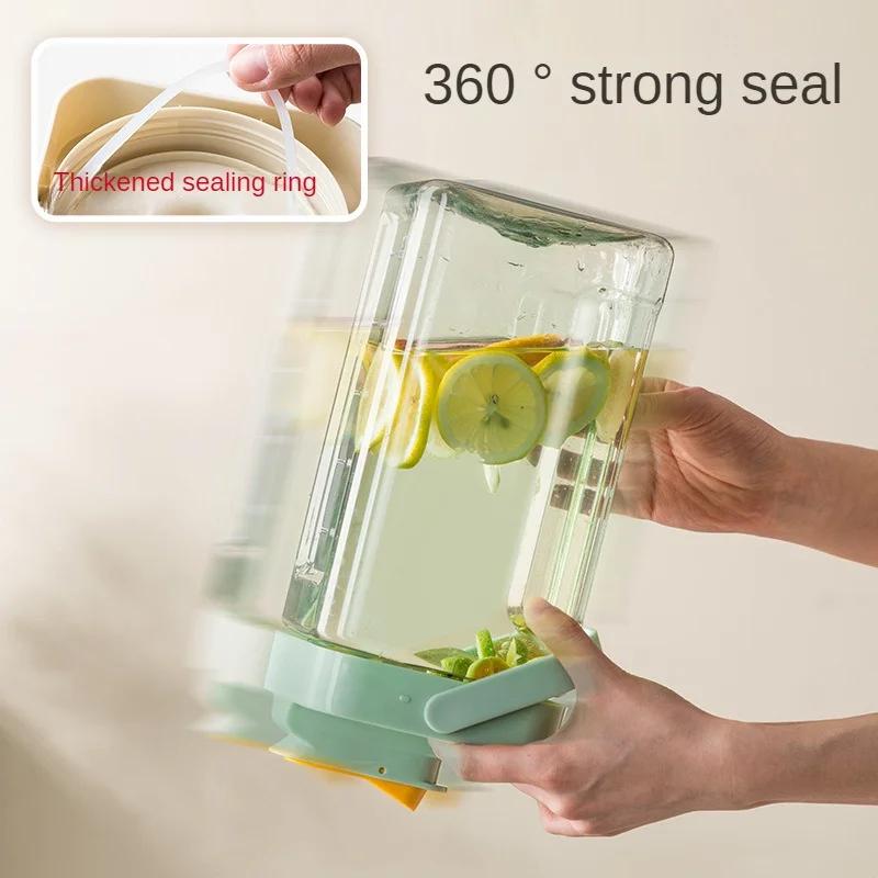 Cold Water Jug featuring Faucet Polymer Drink Distributor designed for Fridge Cold Kettle Household Large Capacity Drink Juice Tea Drink Bucket