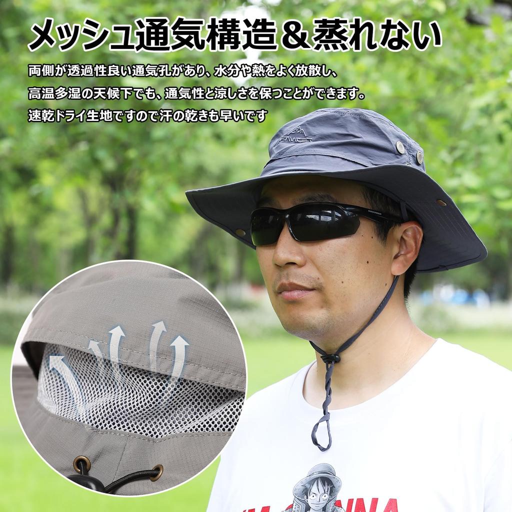 Safari Hat Mesh Adventure Hat Foldable Boonie Hat Stylish Fishing Hat Fishing Military Hat Sun Hat Hat Removable Chin Strap Spring Summer Autumn Wide