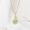Women's Cat's Eye Emerald Pendant Necklace - Eight Directions Wealth Cabbage, High-Quality, Fresh Simple Style