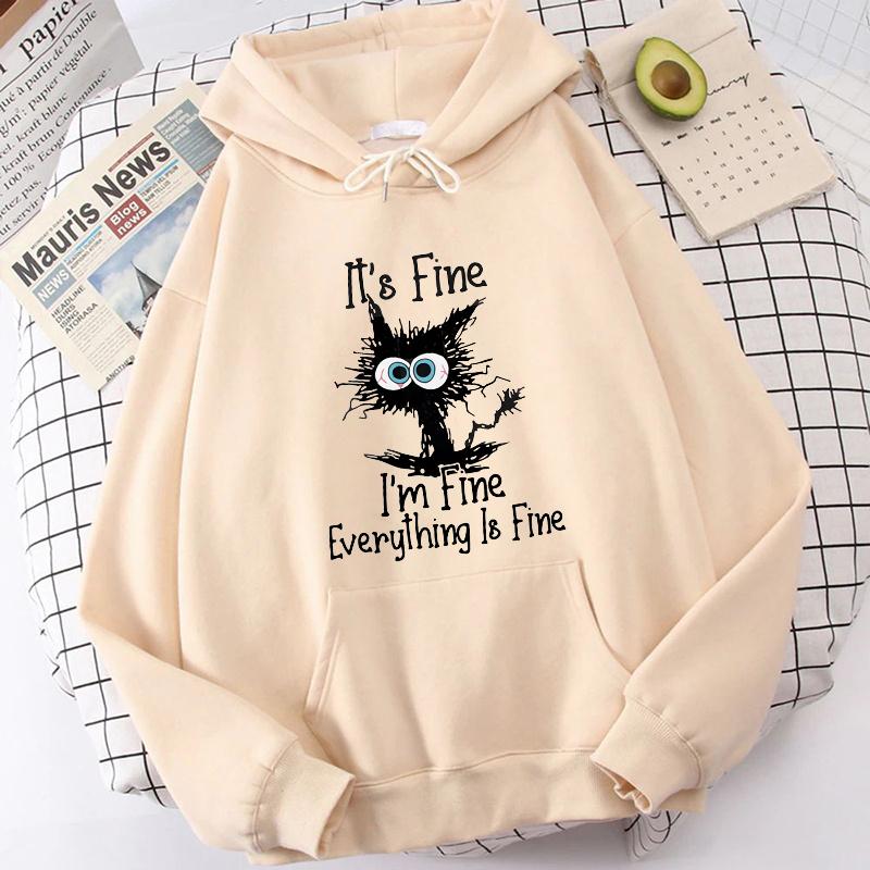 (Unisex Hoodie)New Cat Printed Hoodies Women Unisex Sweatshirt Hooded Casual Tops Pullovers