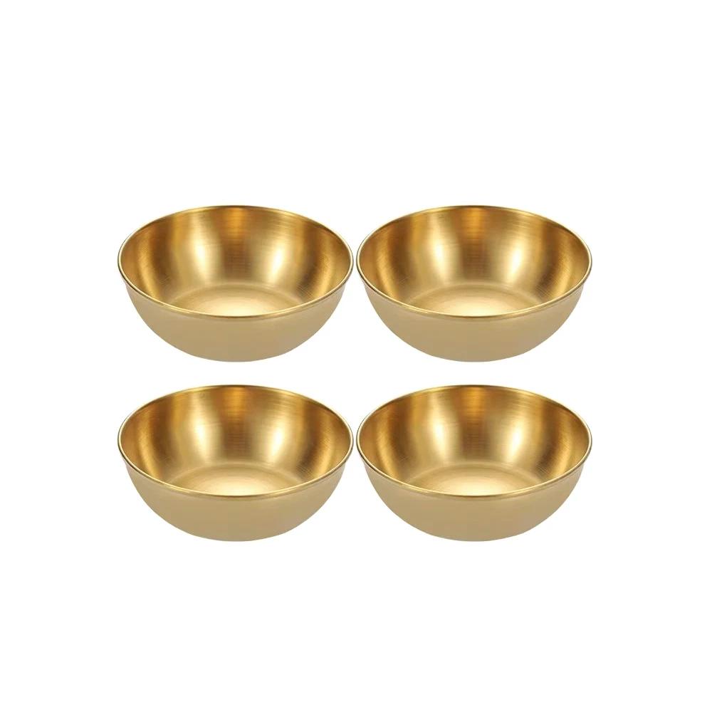 Sauce Dipping Bowl Stainless Steel Dipping Cups Round Sauce Dishes Mini 4/8Pcs Silver Reusable Seasoning Cups Dipping Cups