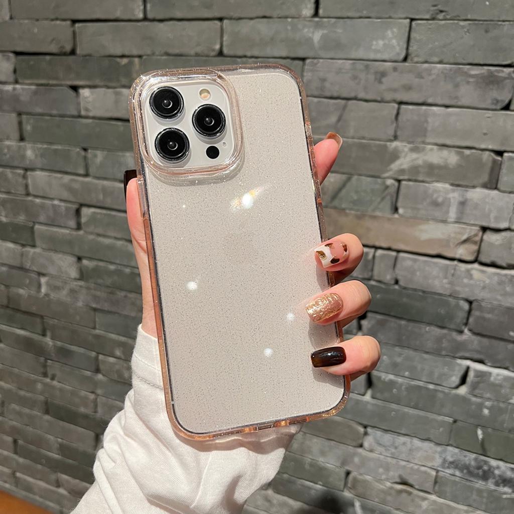 Luxury Bling Glitter Purple Clear Case For iPhone 16 Pro Max 15 14 Plus 13 12 11 X XR XS Transprent Acrylic Shockproof Cover