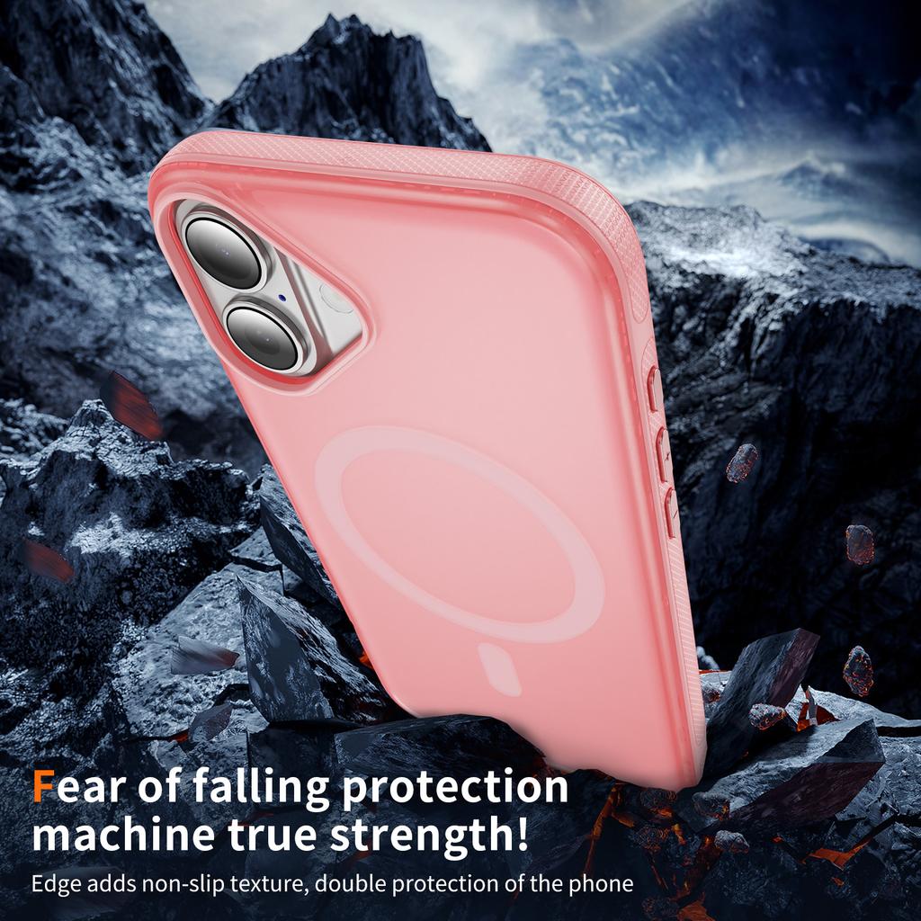 For iPhone 17 Case PC+TPU Skin Touch Anti-drop Phone Cover Compatible with MagSafe
