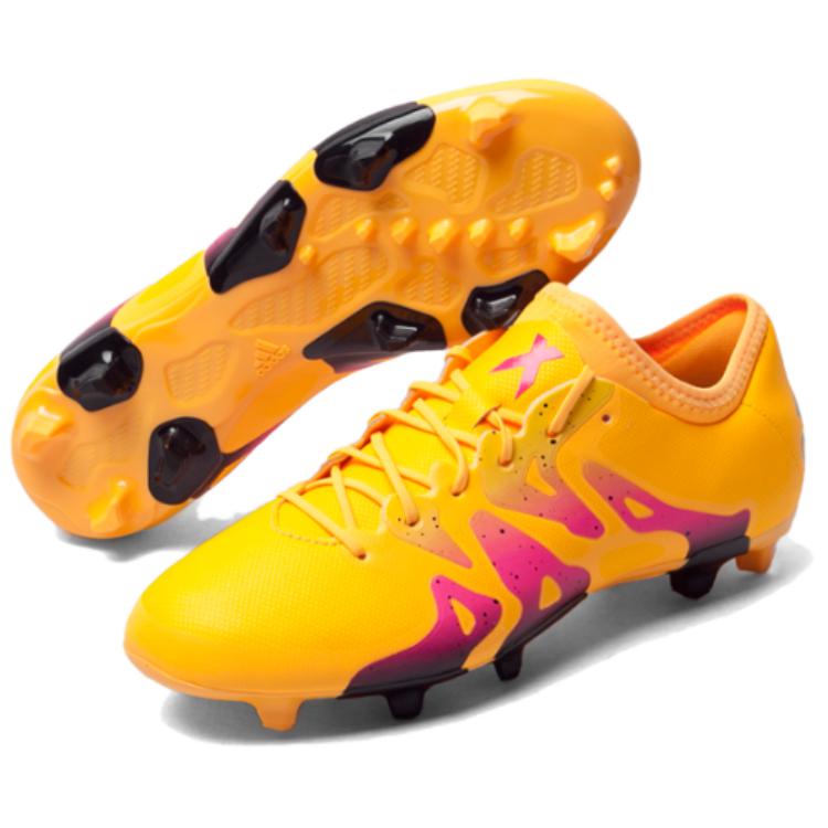 Adidas X 15.2 Fashion FG (Rubber Long Stud) Slip Resistant Durable Soccer Shoes Men Soccer Shoes Yellow S74672