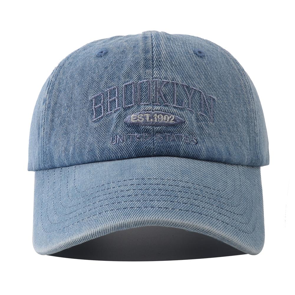 Baseball Snapback Adjustable Denim Stitching Embroidered Brooklyn Fashionable Trendy Caps Outdoor Casual Adult Wash Sports Golf Sun Hats For Women