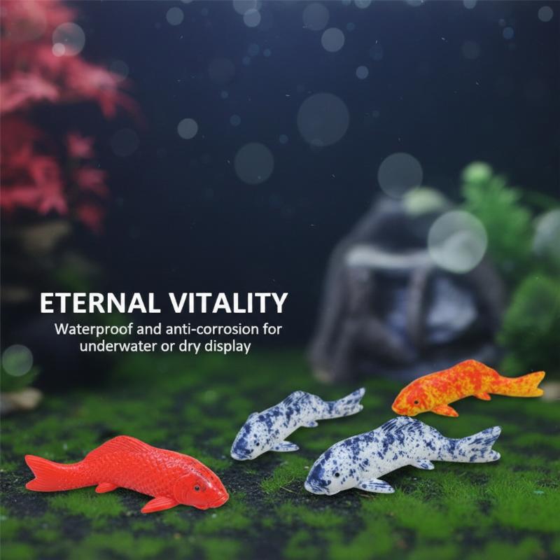 Gift Cartoon Mini Koi Fish Ornament Resin Crafts Cute Carp Figurines Simulation DIY Small Fish Statue Fairy Garden Decorations