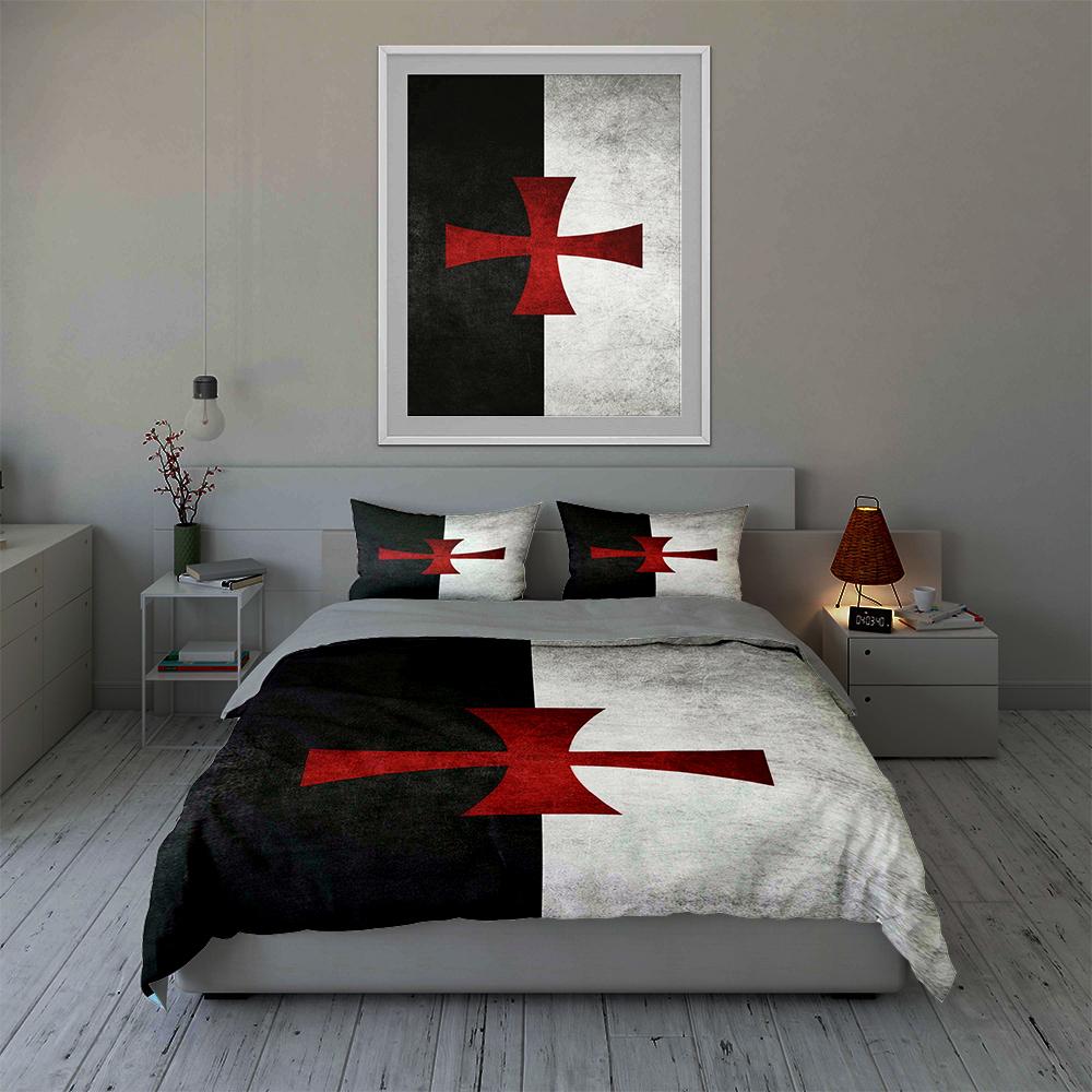 Crusader Cross Motif. Bedding Duvet Cover Sets Duvet Covers Pillowcases Gifts (1 * Duvet Cover 2 * Pillowcases, Without Duvet Insert)