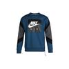 Air Crew Fleece Lässiger Rundhals-Pullover Colorblock Langarm-Sweatshirt Herren-Sweatshirt Blau 928636-474