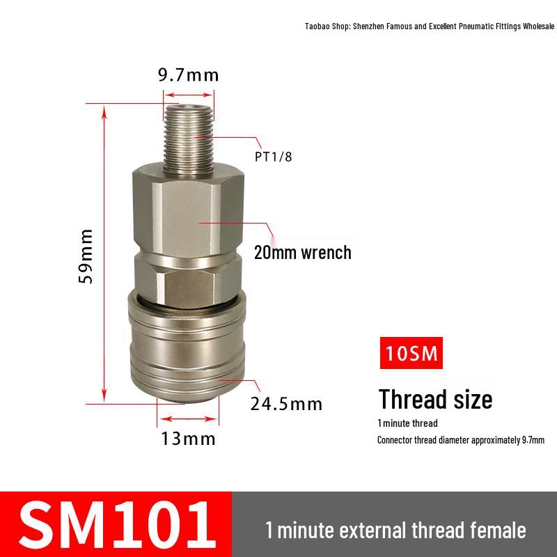 C-Type Pneumatic Quick Connector for Air Compressors and Oxygen Hoses