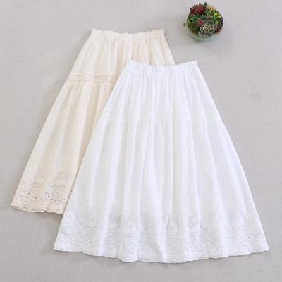 Sweet Forest Girl French Embroidered A-Line Double-Layer Skirt