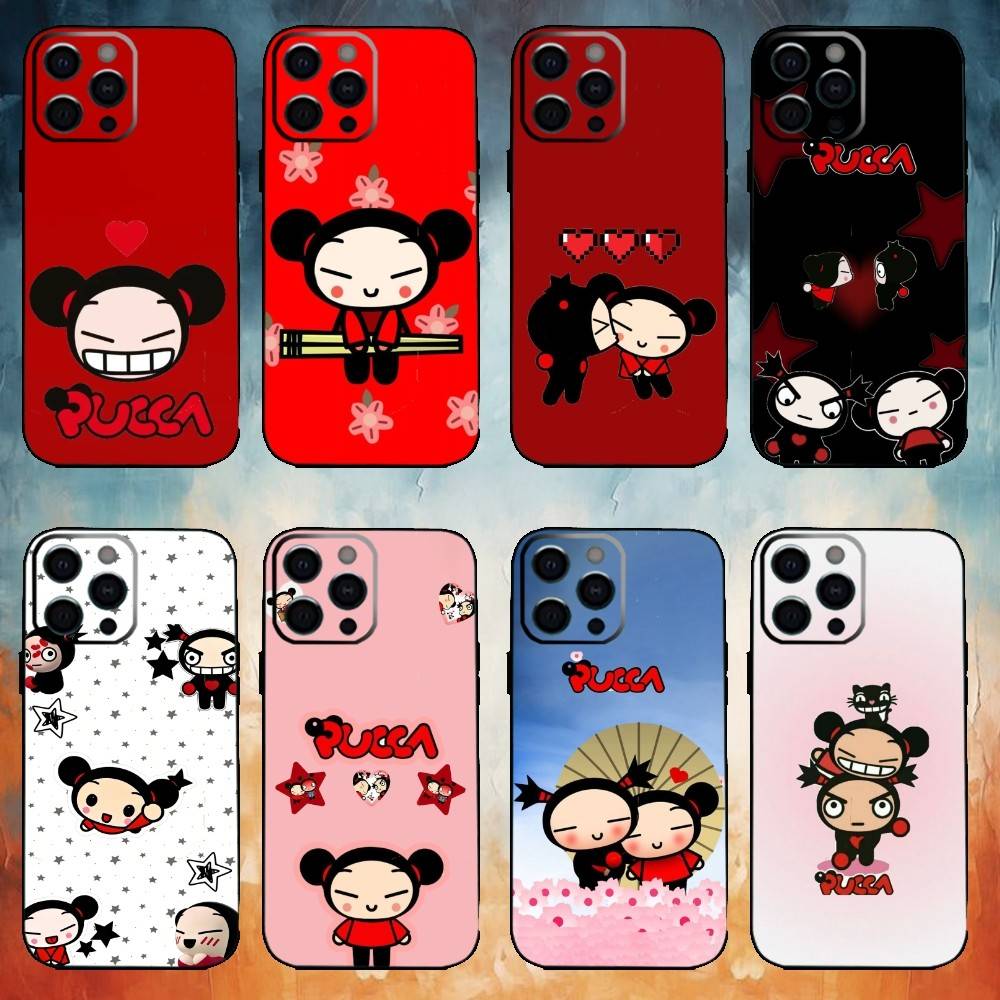 Cute Cartoon-Pucca Phone Case Silicone Soft For IPhone 17,16,15,14,13,12,11,XS,Plus Pro Max