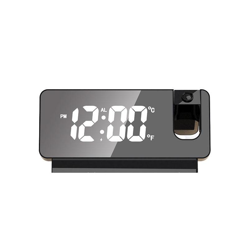 LED Large Screen Smart Alarm Clock with Temperature, Humidity Projection, Mirror Finish, and Backlight