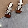 Fashion French Platform Outer Wear Roman Breeze Slippers Handwoven Low Heel Slippers for Women