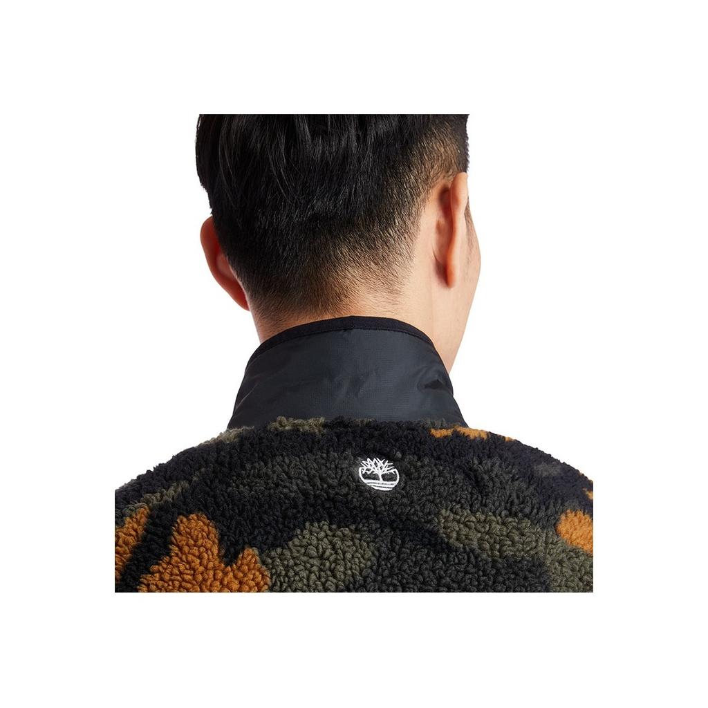 Timberland Logo Casual Color Block Warm Fleece Stand Collar Jacket Men jackets Camouflage A2AW9-AQ0