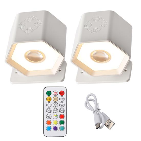 Wall Lamp with Remote Control 360-Degree Rotation Dimmable Indoor LED
