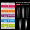 504-Piece Extra Long Clear Pointed False Nail Art Stickers with Full Cover XXXL Denim Design