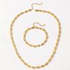 Stainless Steel Jewelry Set Necklaces Bracelet with Cute Pig Nose Hollow Carving High-end textured jewelry set For Women Jewelry