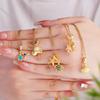 Sweet Cute Zircon Fish Shell Turtle Charms Necklaces for Women Girls Stainless Steel Chain Fashion Jewelry Accessories Gifts