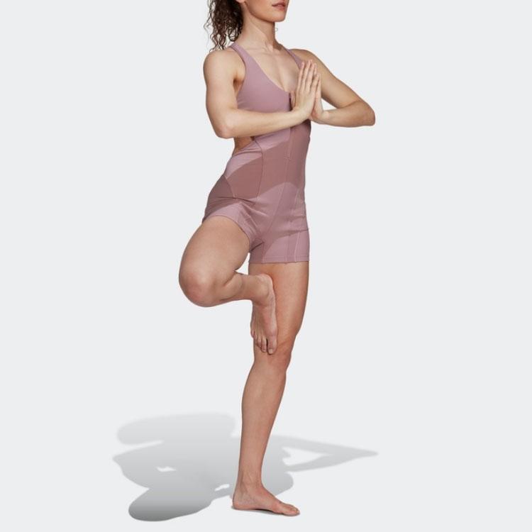 Adidas Einfarbiger Yoga-Body Damenbody Pink HD9545