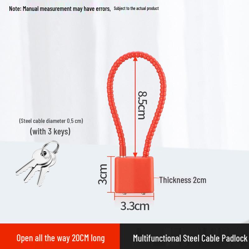 Verlängertes Stahlseil-Diebstahlschutz-Vorhängeschloss mit langem Bügel für Schränke und Schränke