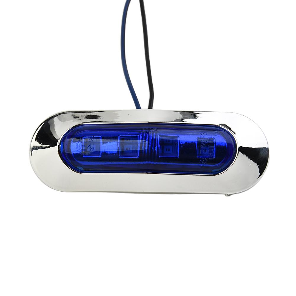 4Pcs Boat Transom Light 12-24V Universal Waterproof Marine Boat Underwater Pontoon Transom Lamp 4 LED Blue Courtesy Lights Kit 3