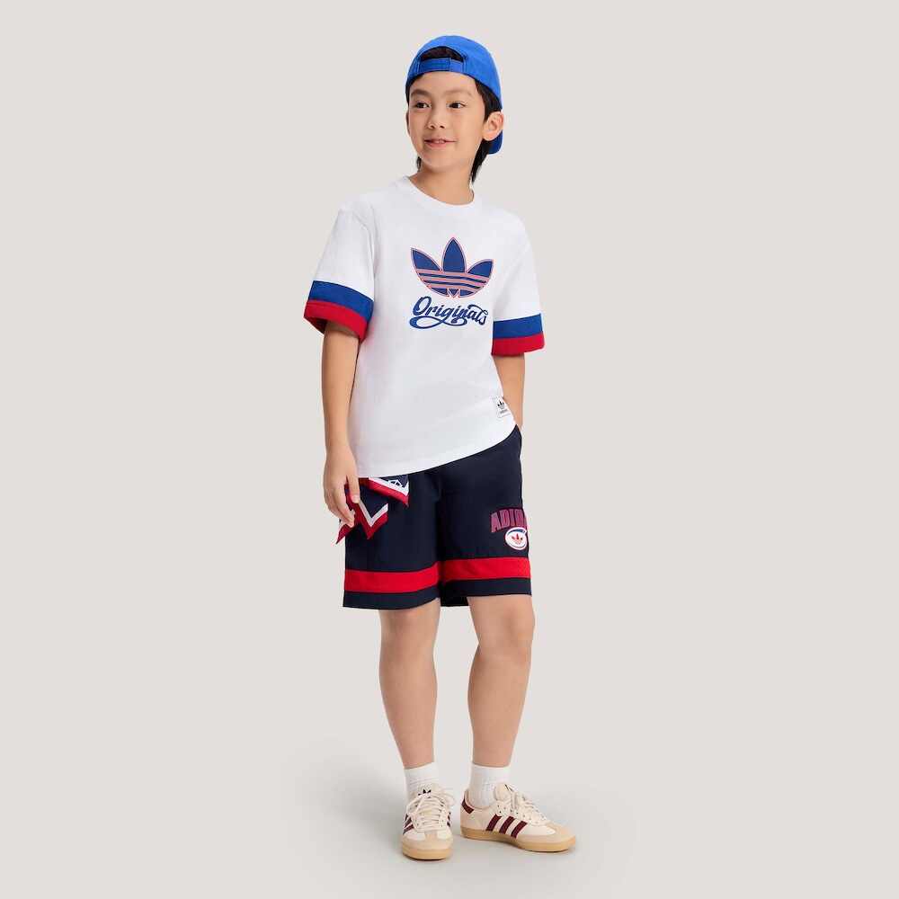 adidas Originals Casual Sports Suit Basketball Tracksuit Loose Round Neck Pullover Short Sleeve 2-Piece Set Kids Suit KG3340