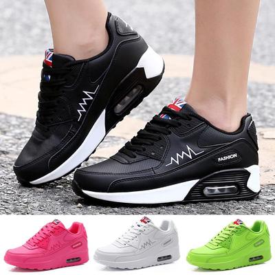 Women's Air Cushion Running Shoes Causal Sneakers Fashion Leather Breathable Sports Shoes Female Trainers