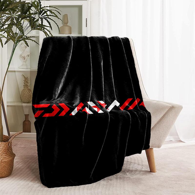 Fishing D-Daiwa printed throw blanket—lightweight,soft,warm;versatile blanket for all seasons—perfect as &air-conditioning throw,nap blanket