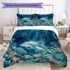 Sea Pattern Bedding Uilt Set Uilt Cover Pillowcase Home Decoration Birthday Gift (1 * Duvet Cover + 2 * Pillowcase Without Core)