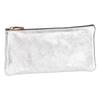 Pouch - Silver - Lambskin - 11 X 22 Cm - Zipped - Unisex