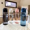 High-Capacity Summer Sports Water Bottle with Straw - Stylish Design for Students & Girls, Plastic Cup