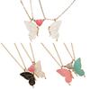 2PCS Matching Butterfly Drop Oil Pendant Necklaces Featuring Luminous Effect And Secure Magnetic Closure